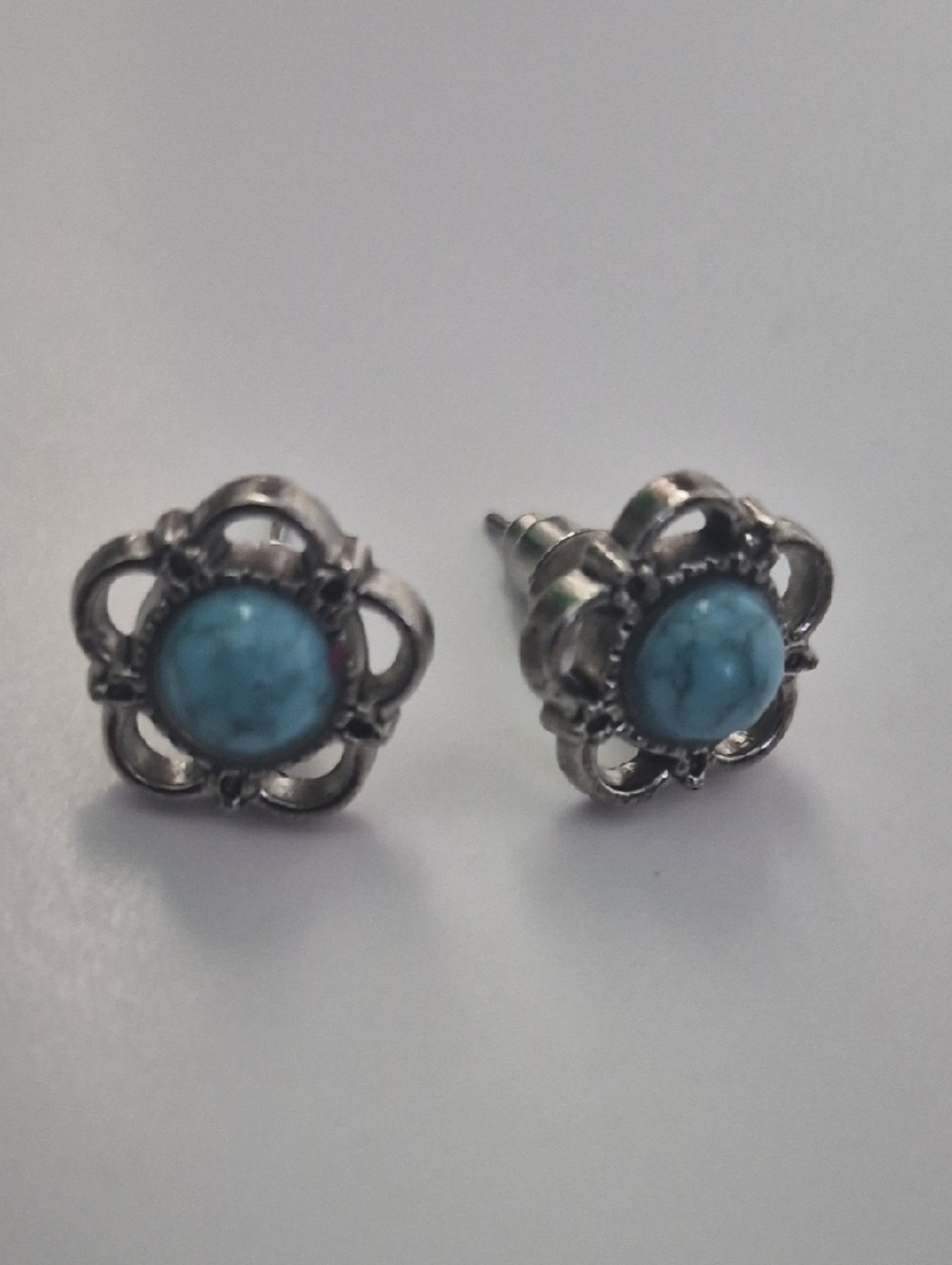 Faux Turquoise Stud Earrings